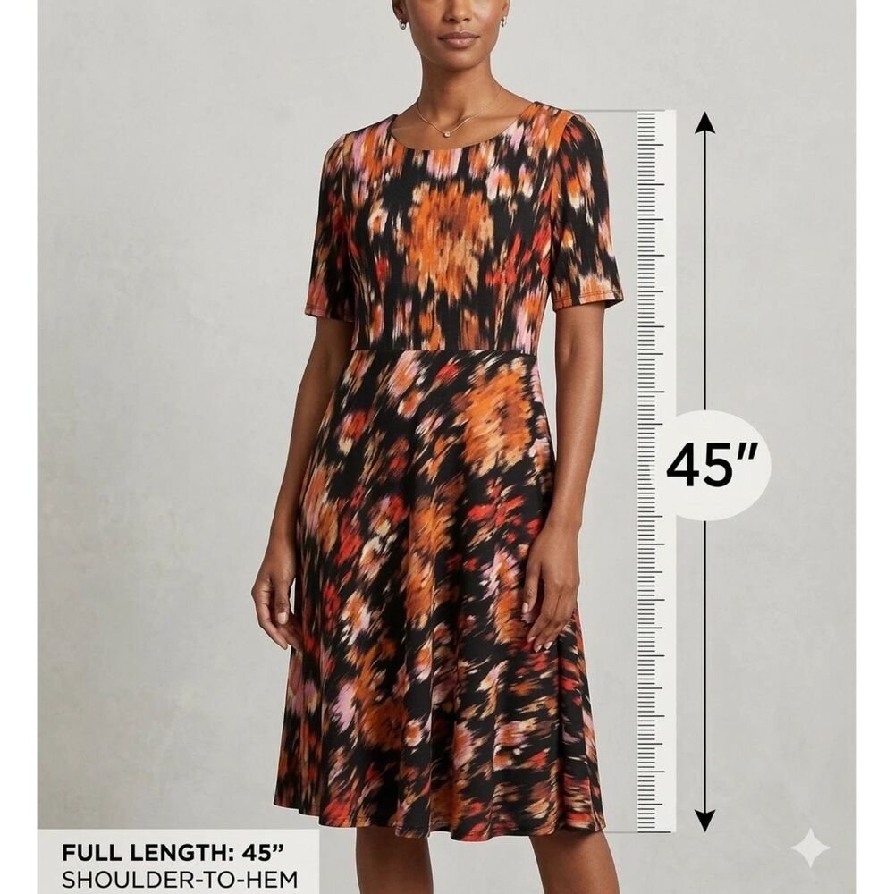 Luxe By Carmen Marc Valvo Dress Womens Plus 16W Floral Half Sleeve Whimsigoth